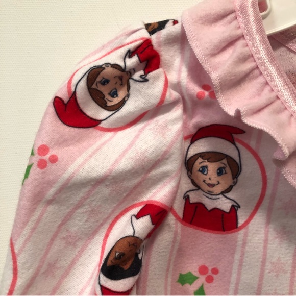 The Elf on the Shelf Girls Christmas Nightgown Size 4 New Pastel Pink & White - Picture 10 of 16